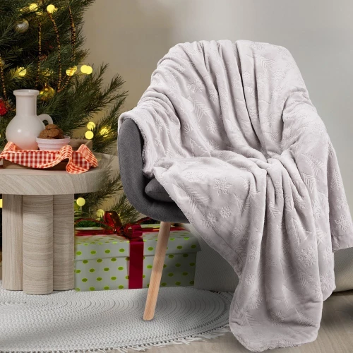 Κουβέρτα Καναπέ Χριστουγεννιάτικη 1373 Fleece Grey Das Home 130X170 Πολυέστερ