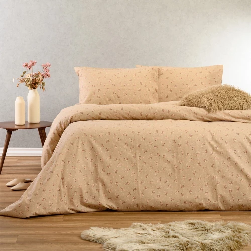 Σεντόνια Φανελένια Fay Με Λάστιχο (Σετ 4τμχ) Beige Melinen King Size 180x230cm 100% Βαμβακερή Φανέλα