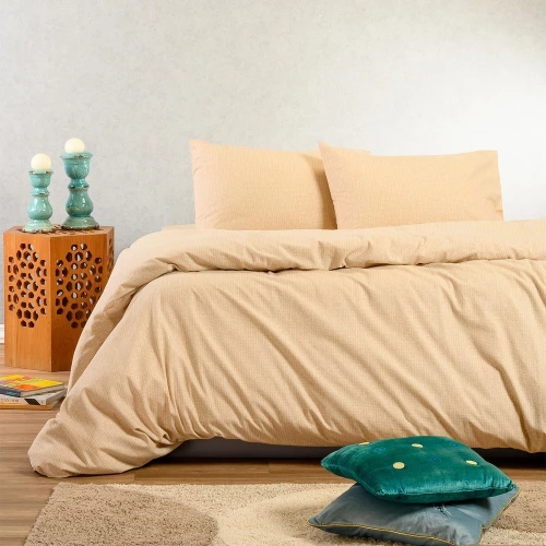 Σεντόνια Φανελένια Owen Με Λάστιχο (Σετ 4τμχ) Beige Melinen Υπέρδιπλo 160x230cm 100% Βαμβακερή Φανέλα