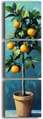 Πίνακας Καμβάς (Σετ 3Τμχ) 748MYL1104 45x45cm Multi Wallity Τετράγωνοι Ξύλο, Καμβάς