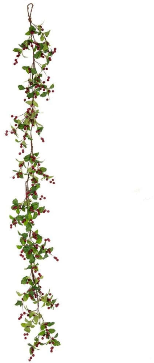 Χριστουγεννιάτικη Γιρλάντα Με Γκι 91441 180cm Green-Red