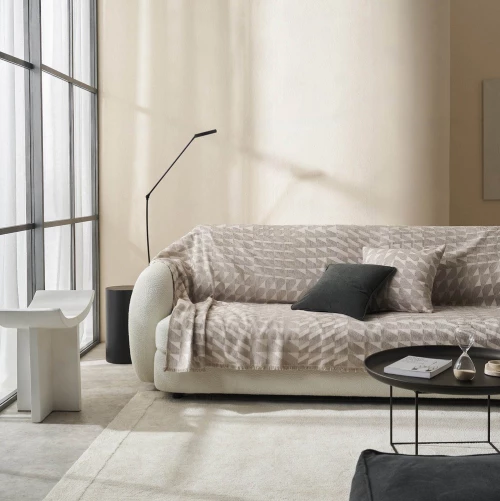 Ριχτάρι Caspian 156/06 Beige Gofis Home Τριθέσιο 180x310cm Βαμβάκι-Πολυέστερ