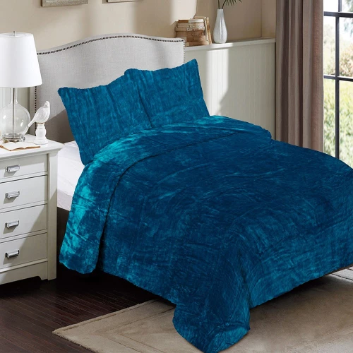 Κουβέρτα Coral Fleece Solid 03 Petrol DimCol Υπέρδιπλo 220x240cm Πολυέστερ