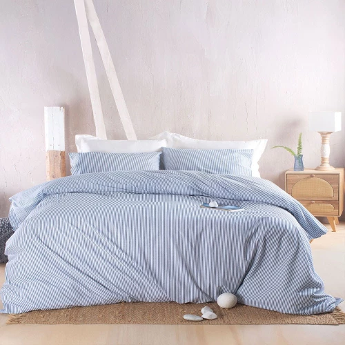 Σεντόνια Motiv (Σετ 3τμχ) Dark Blue Ρυθμός Ημίδιπλο 160x260cm 100% Βαμβάκι