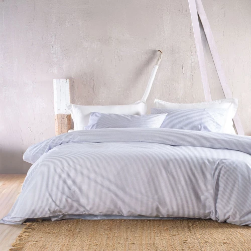 Σεντόνια Motiv Με Λάστιχο (Σετ 4τμχ) Light Blue Ρυθμός Υπέρδιπλo 165x234cm 100% Βαμβάκι