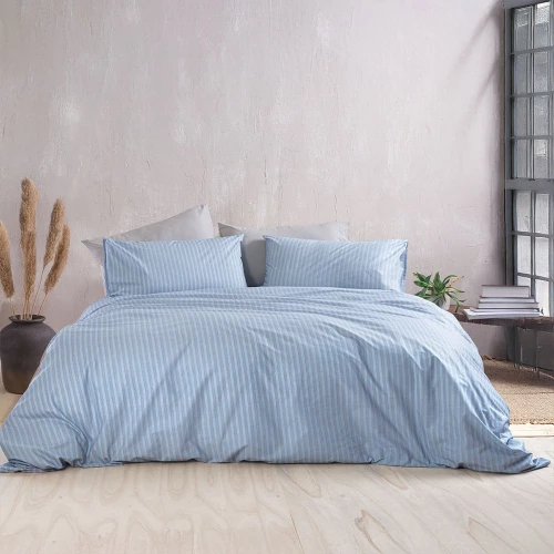 Πάπλωμα Polene (Σετ 3τμχ) Blue Ρυθμός Υπέρδιπλo 220x240cm 100% Βαμβάκι