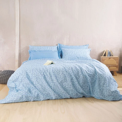 Σεντόνια Nala (Σετ 4τμχ) Blue Ρυθμός King Size 270x290cm 100% Βαμβάκι