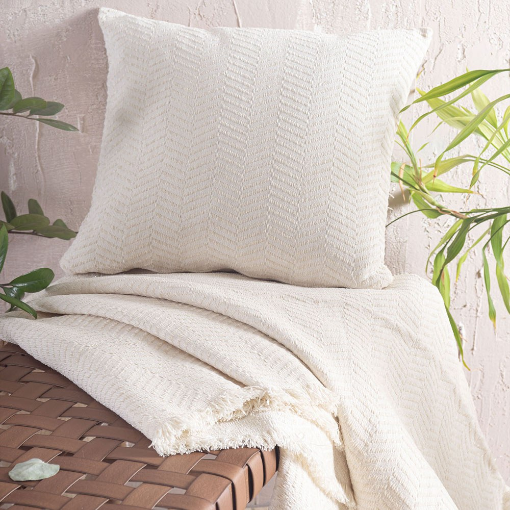 Ριχτάρι Yard Ecru Ρυθμός Πολυθρόνα 160x180cm Chenille,Βαμβάκι,Polyester