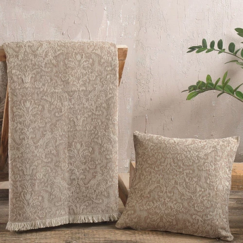 Ριχτάρι Bianco Brown Ρυθμός Τριθέσιο 180x280cm Chenille,Βαμβάκι,Polyester
