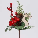 Χριστουγεννιάτικο Κλαδί Με Berries & Ελαφάκι 600-46690 25cm Multi