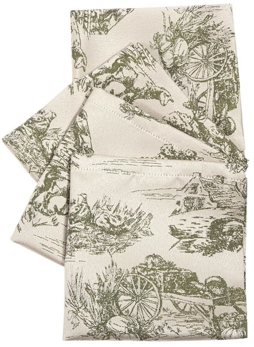 Πετσέτες Φαγητού 3015 (Σετ 4τμχ) Olive-Ecru Greenwich Polo Club 40x40cm Πολυέστερ