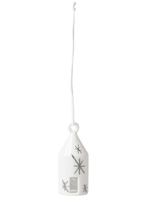 Χριστουγεννιάτικο Στολίδι Bell Cottage Stars RD0092427 Φ2x6cm White-Grey Raeder
