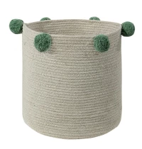 Καλάθι Αποθήκευσης Bubbly LOR-BSK-NAT-GREEN Natural-Green 30X30X30Cm Lorena Canals Βαμβάκι