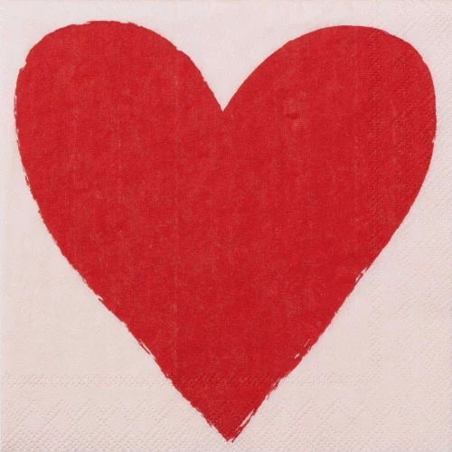 Χαρτοπετσέτα Cocktail Heart (Σετ 20Τμχ) RD0017116 25x25cm Beige-Red Raeder Χαρτί