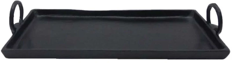 Διακοσμητικός Δίσκος Angolo 028998 50x19x3cm Black Αλουμίνιο