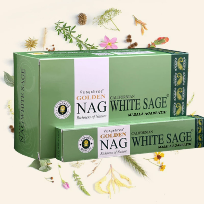 Aρωματικά Στικ Golden Nag White Sage Vijayshree Masala Agarbathi 15g
