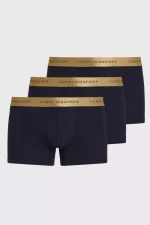 Ανδρικό boxer Tommy Hilfiger - Μαύρο Βαμβακερό - Χρυσό Λάστιχο Logo - 3 pack - Gift pack
