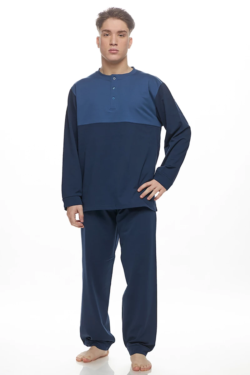 Ανδρική πυτζάμα Galaxy - Μπλε Μαρίν - Regular Fit - Cotton
