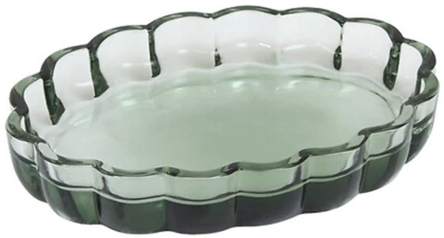 Σαπουνοθήκη γυάλινη πράσινη 13,8x9,9x2,5cm