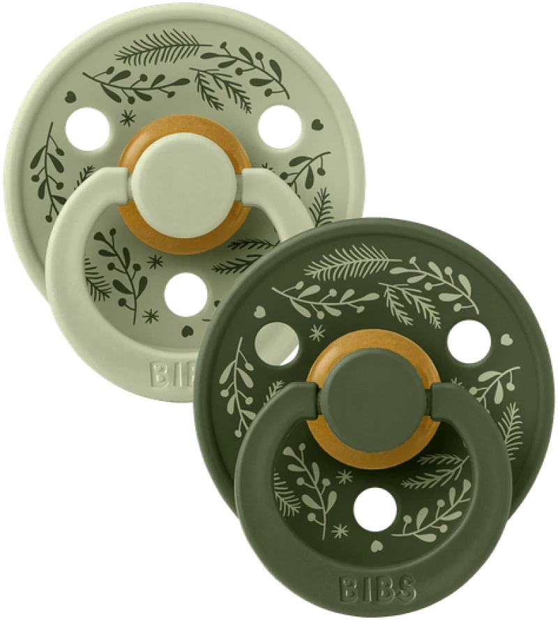 Bibs Πιπίλες Colour Round 2τμχ Latex No 2 Leaf sage Hunter Green 12027101