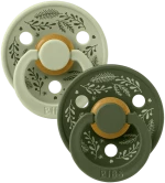 Bibs Πιπίλες Colour Round 2τμχ Latex No 2 Leaf sage Hunter Green 12027101