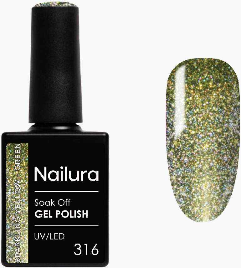 Nailura - Gel Polish 316 - Sparkling Yellow Green - 10 ml / Beauty