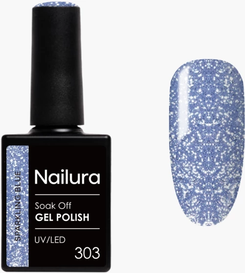 Nailura - Gel Polish 303 - Sparkling Blue - 10 ml / Beauty