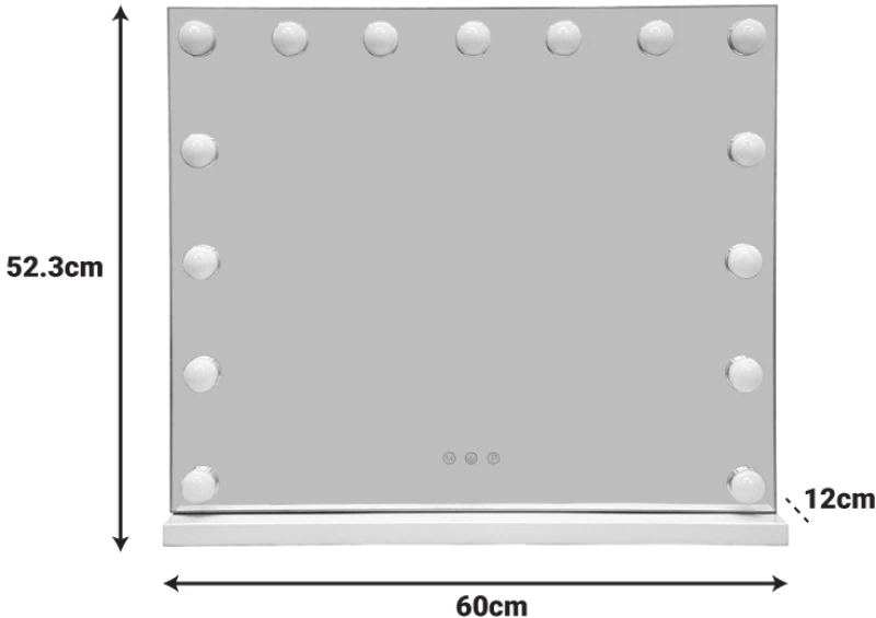 Καθρέπτης Led Hollywood Inart μέταλλο λευκό 60x12x52.3εκ