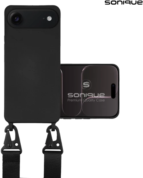 Θήκη Σιλικόνης με Strap CarryHang Sonique Apple iPhone 17 Air Μαύρο
