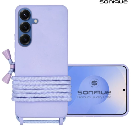 Θήκη Σιλικόνης με Κορδόνι CarryHang Sonique Samsung Galaxy S25 Λιλά