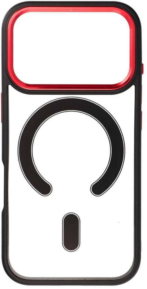 Color Edge Mag Cover Case Compatible With Magsafe For Iphone 17 Pro Black Red