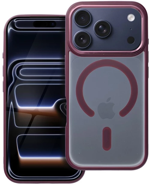 Matte Mag Cover Case Compatible With Magsafe For Iphone 17 Pro Plum Red