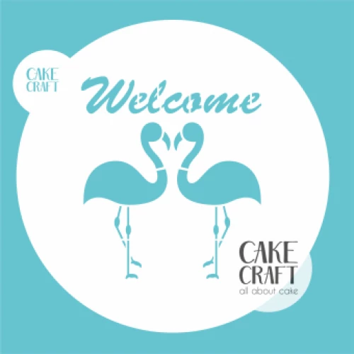 Στένσιλ Welcome Flamingo