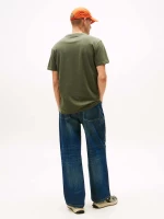 Tommy Jeans ανδρικό βαμβακερό regular t-shirt λαδί DM0DM20744-0H8