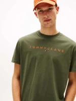 Tommy Jeans ανδρικό βαμβακερό regular t-shirt λαδί DM0DM20744-0H8