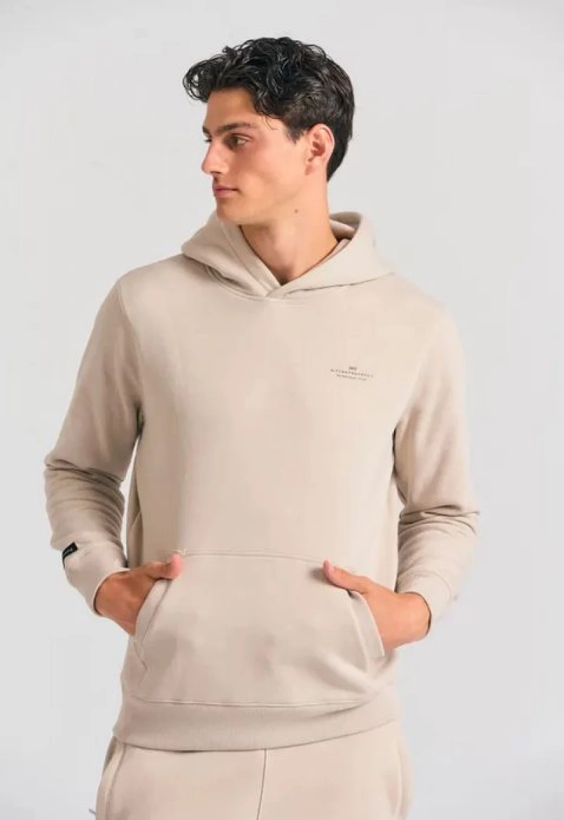Funky Buddha the essentials ανδρικό βαμβακερό regular φούτερ μπεζ FBM012-002-06-GREIGE