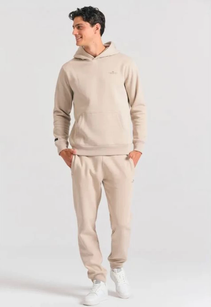 Funky Buddha the essentials ανδρικό βαμβακερό regular φούτερ μπεζ FBM012-002-06-GREIGE