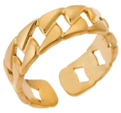Δαχτυλίδι Senza Gold Plated Steel, με άνοιγμα και σχέδιο αλυσίδας SSD5373GD