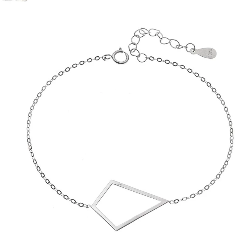 Βραχιόλι SENZA Rhodium Plated Ασήμι 925 Geometric Series Diamond SSR4371SR