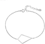 Βραχιόλι SENZA Rhodium Plated Ασήμι 925 Geometric Series Diamond SSR4371SR