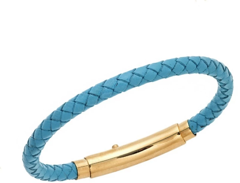 Βραχιόλι Senza Men`s Steel Turquise Leather Strap SSD4990GTQ