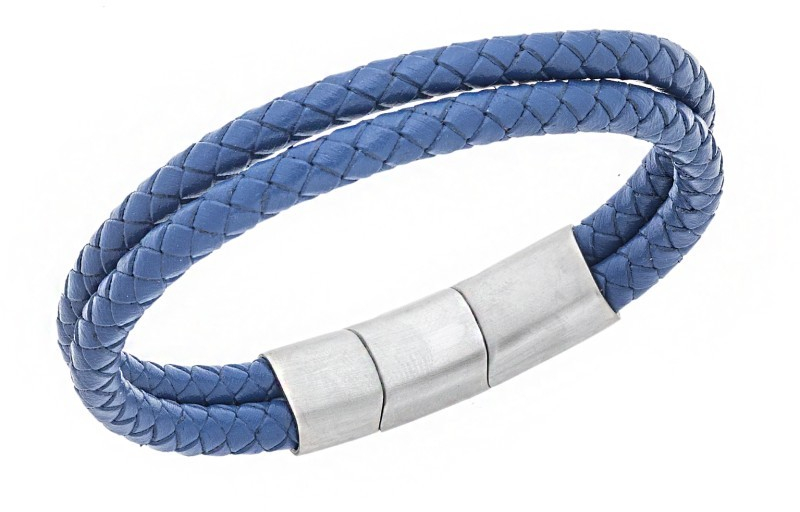 Βραχιόλι Senza Men`s Steel Blue Leather Strap SSD5026SBL