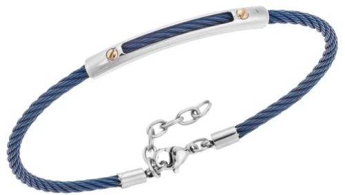 Βραχιόλι Senza Men`s Steel - Silver  και  Blue SSD5605SBL