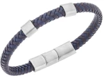Βραχιόλι Senza Men`s Steel Blue  και  Brown Leather Strap SSD5606SBNBL