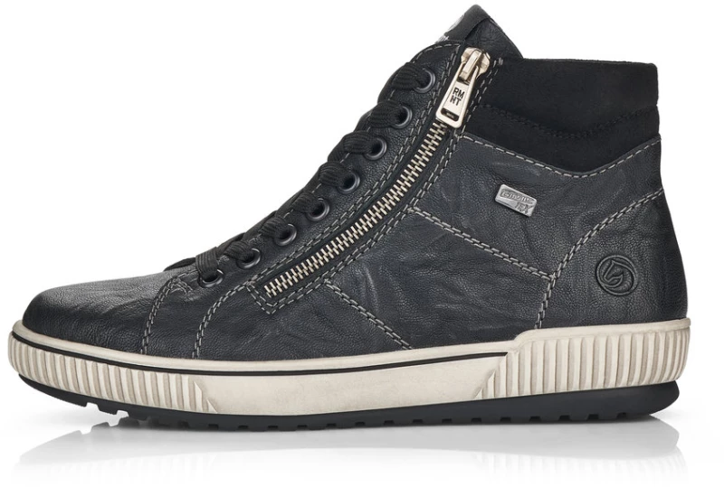 Remonte D0772-01 Ανατομικό Δερμάτινο Sneaker Μαύρο