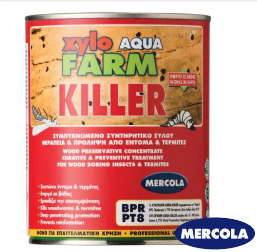 Mercola Xylofarm Aqua Killer 750ml Συμπυκνωμένο δηλητήριο ξύλου για έντομα και τερμιτες 5545 Διαφανες Ματ