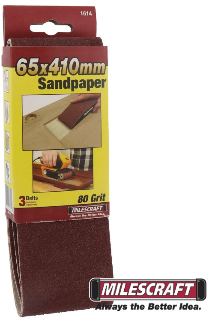 Milescraft 1614 Γυαλοχαρτο ιμαντας 410x65 mm Κ80 3τεμ