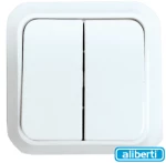 Aliberti Siros 575 Διακόπτης διπλός κομιτατερ χωνευτός λευκός 71.08.03.100
