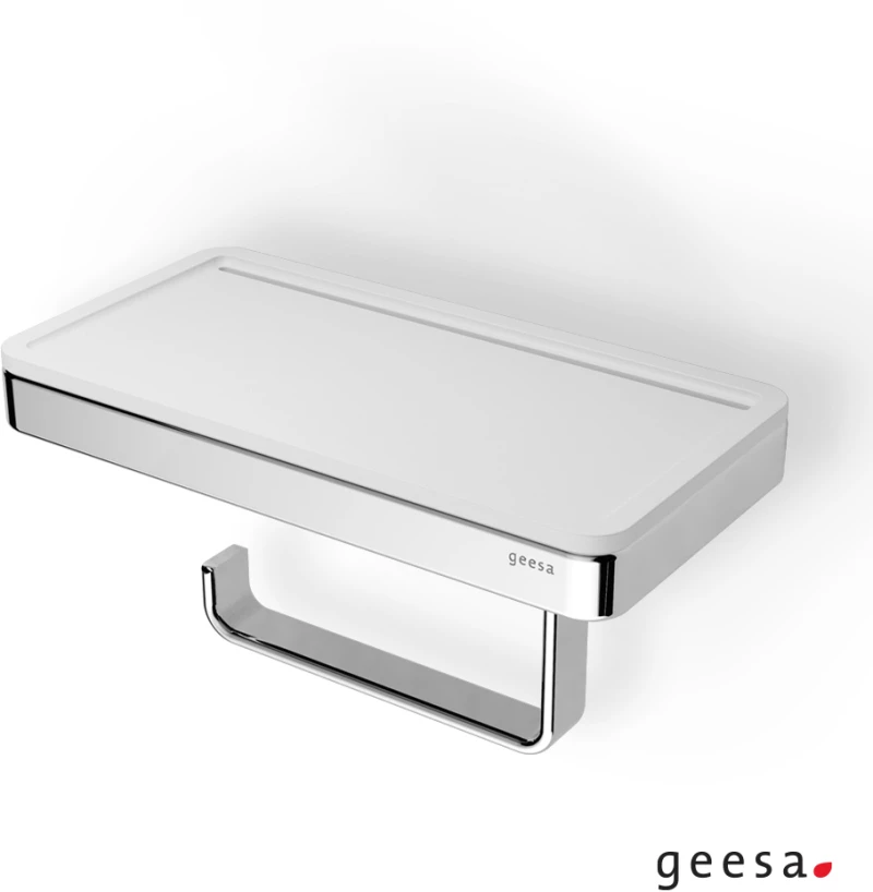Χαρτοθήκη με Εταζέρα 21x10,8 εκ. Frame Geesa Chr/White Matt