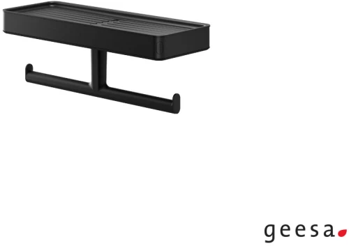 Χαρτοθήκη Διπλή με Εταζέρα Tiger Geesa Black Matt